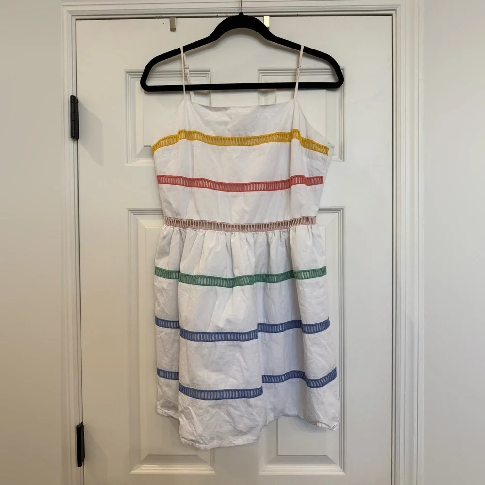 ENGLISH FACTORY Let's Go To Town White Multi Ladder Lace Dress Medium - Picture 5 of 8